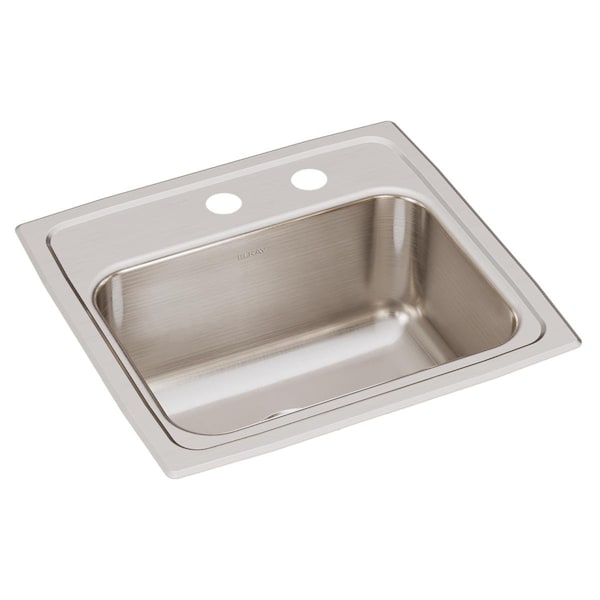 Lustertone Ss 17X16X7.6 Single Bowl Drop-In Sink With Quick-Clip